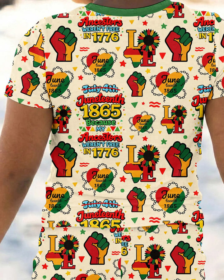 Conjunto de pijama de dos piezas de manga corta de bambú