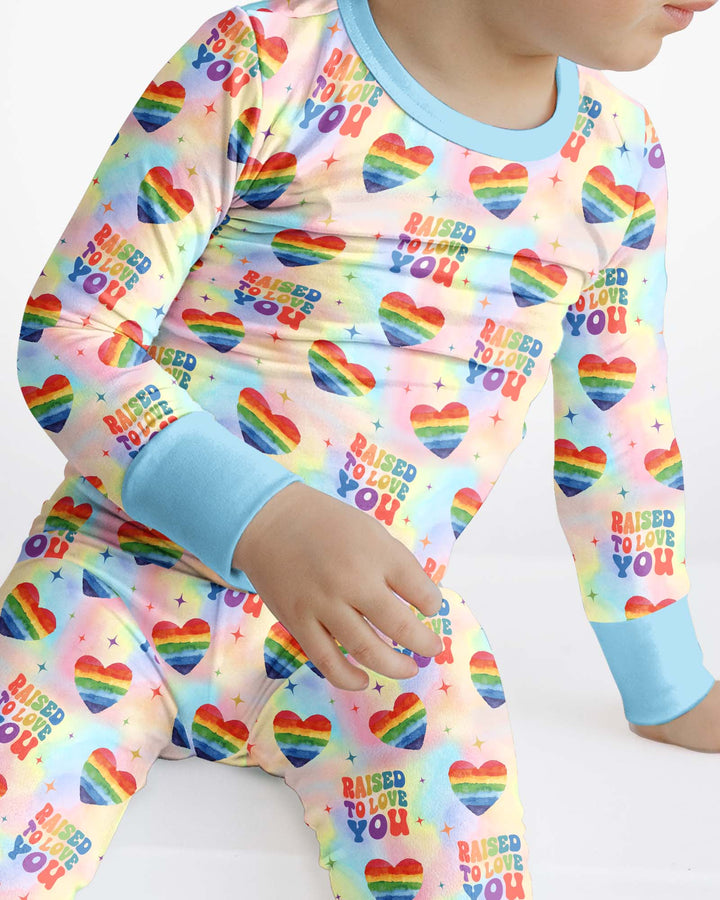 Raised To Love You Bamboo Two Piece Long Sleeve Pajama Set