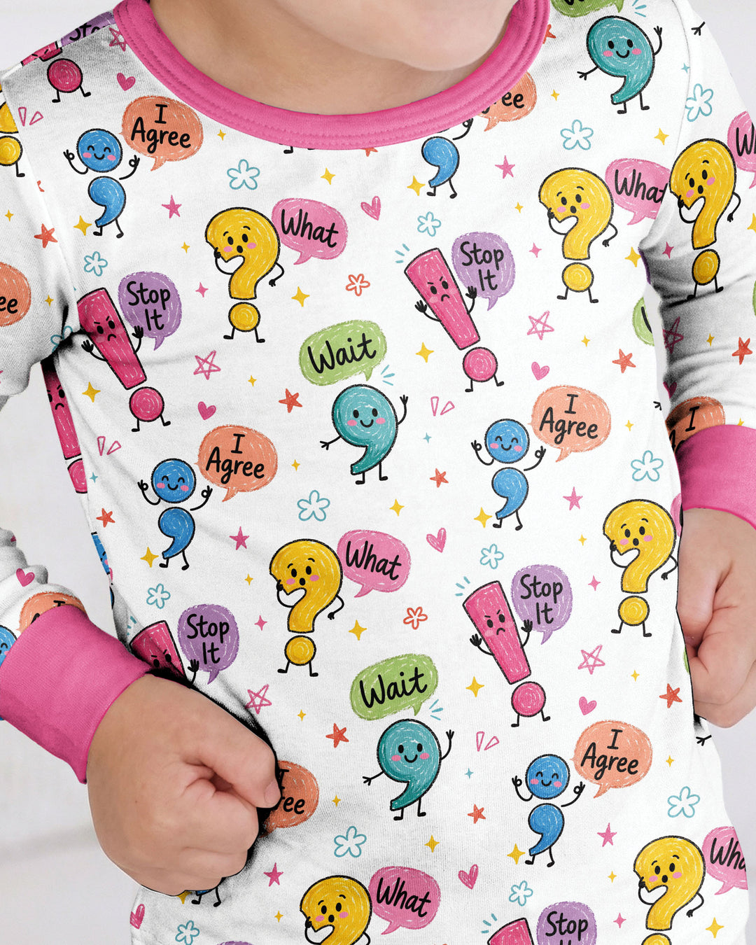 Punctuation Emotion Two Piece Long Sleeve Pajama Set