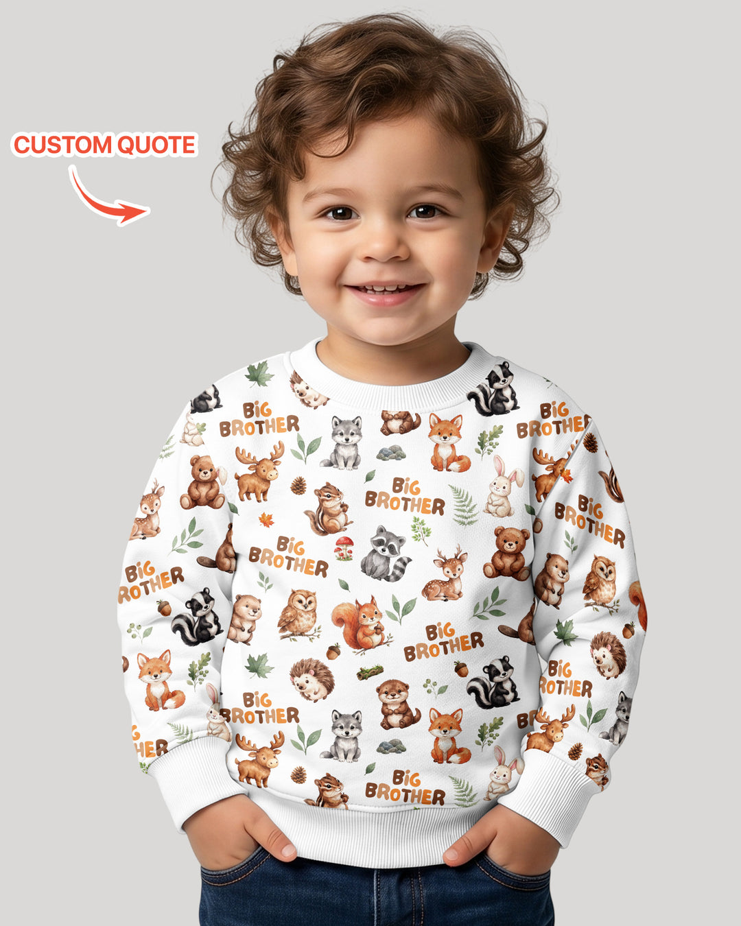 Sudadera de cuello redondo de bambú con plantilla personalizada