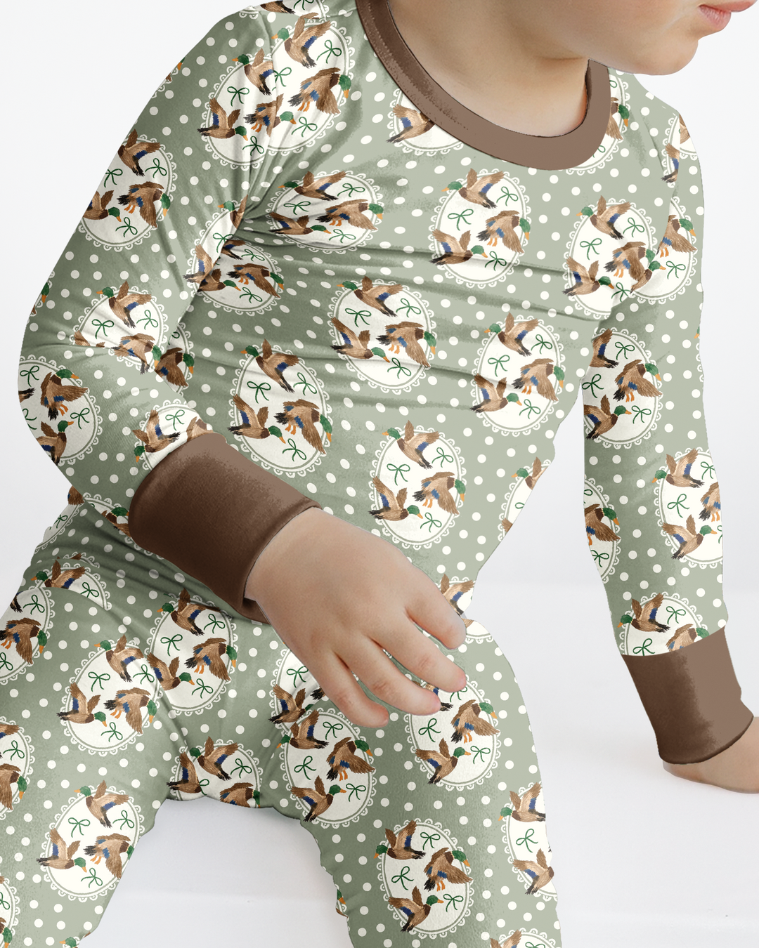 Dapper Ducks & Bows Bamboo Two Piece Long Sleeve Pajama Set