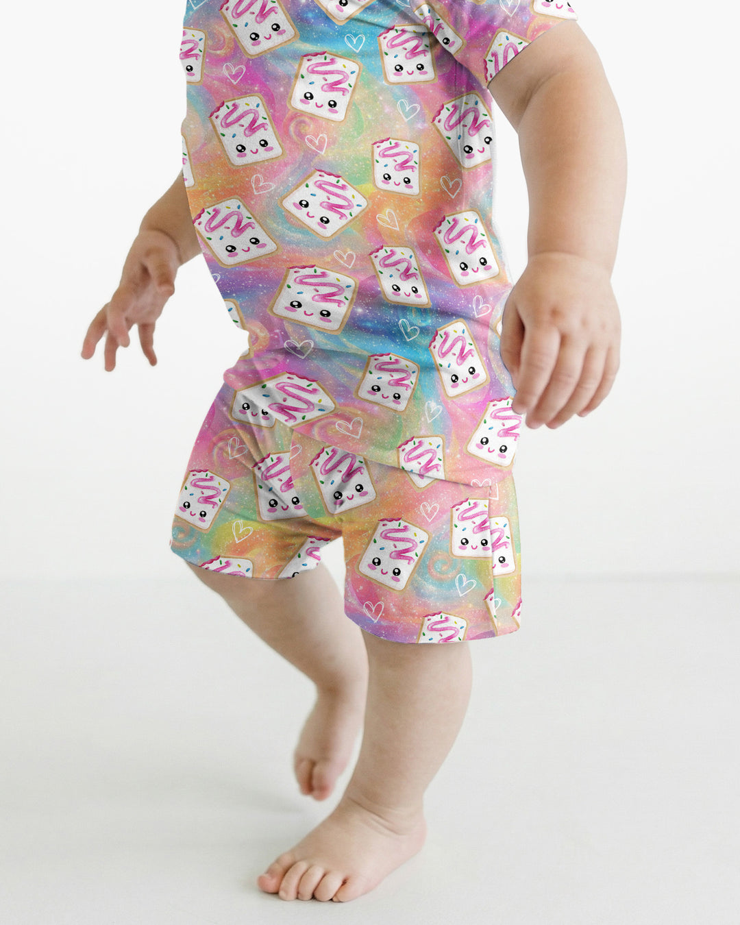 Kawaii Sprinkle Pastry  Bamboo Two Piece Short Sleeve Shorts Pajama Set
