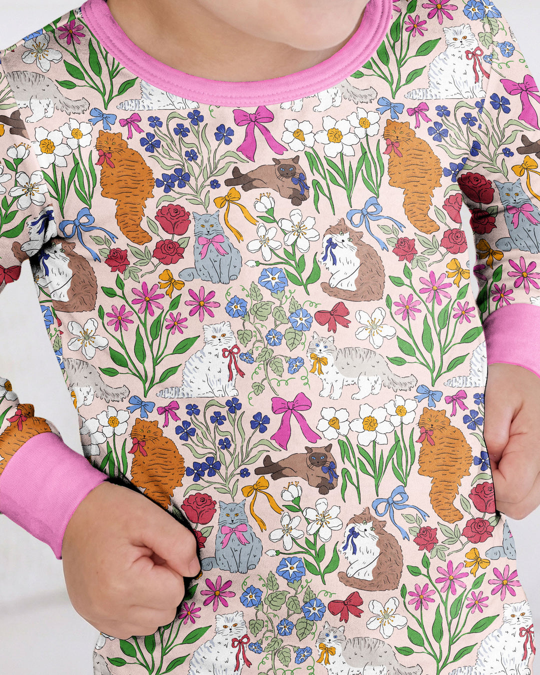 The Garden Cattery Mommy & Me Matching Bamboo Two Piece Long Sleeve Pajama Set