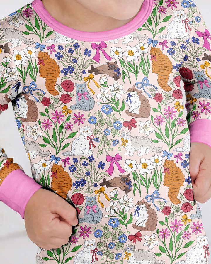 The Garden Cattery Mommy & Me Matching Bamboo Two Piece Long Sleeve Pajama Set