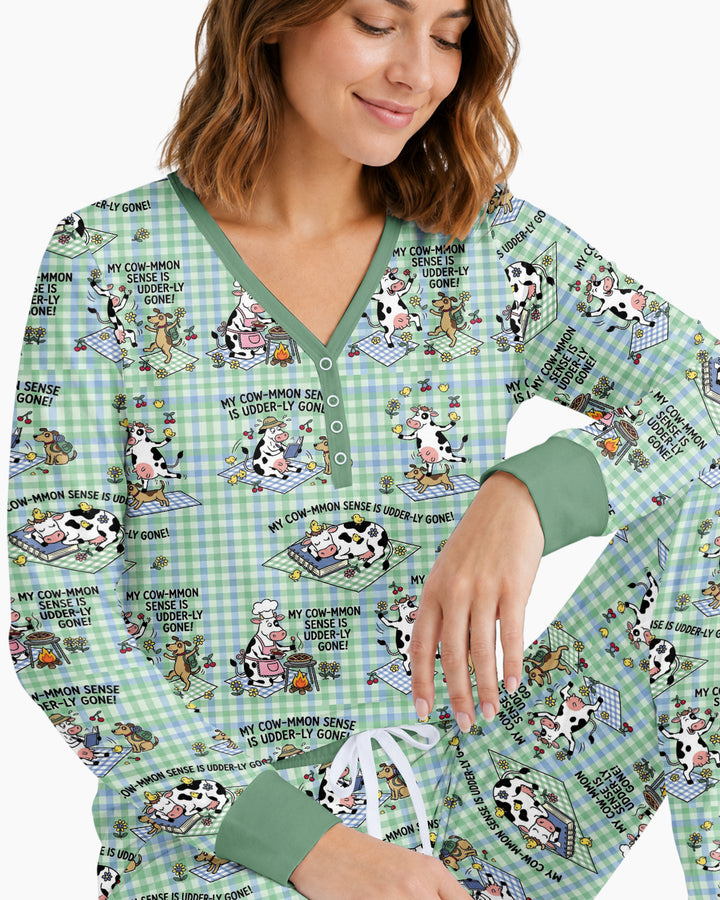 Common Sense Is Udderly Gone Bamboo Women Pajama Set