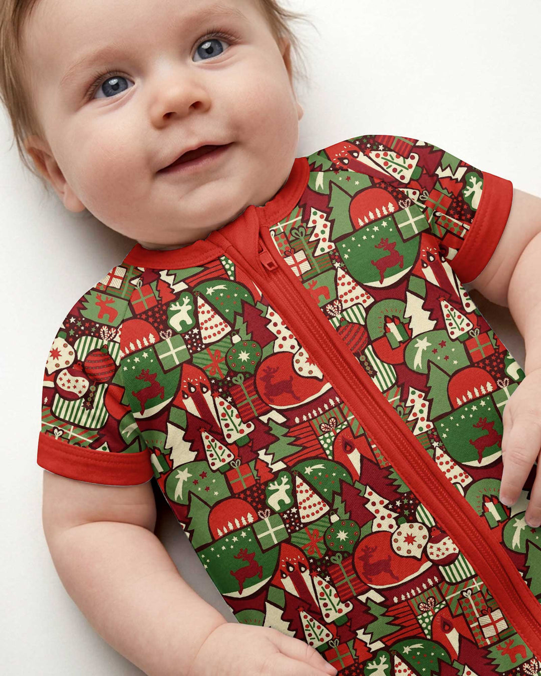 Christmas Time Mosaic Bamboo Shorty Zippy