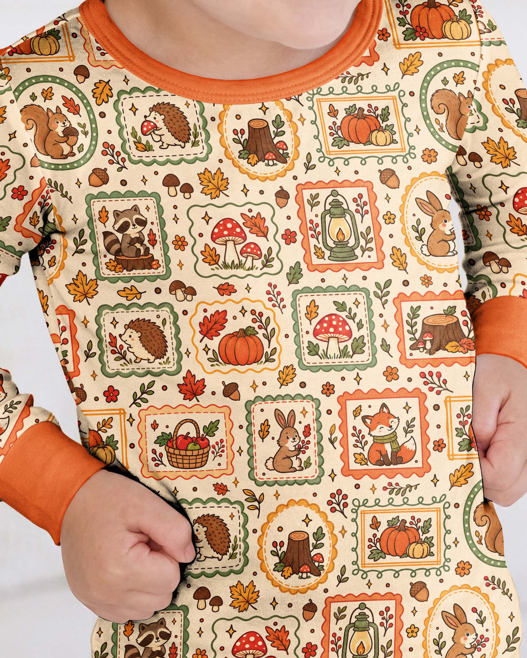 Woodland Animal Fall Bamboo Two Piece Long Sleeve Pajama Set