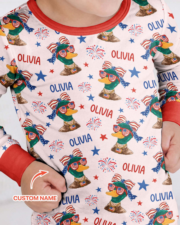Zweiteiliges Langarm-Pyjama-Set mit Sommerfrüchten