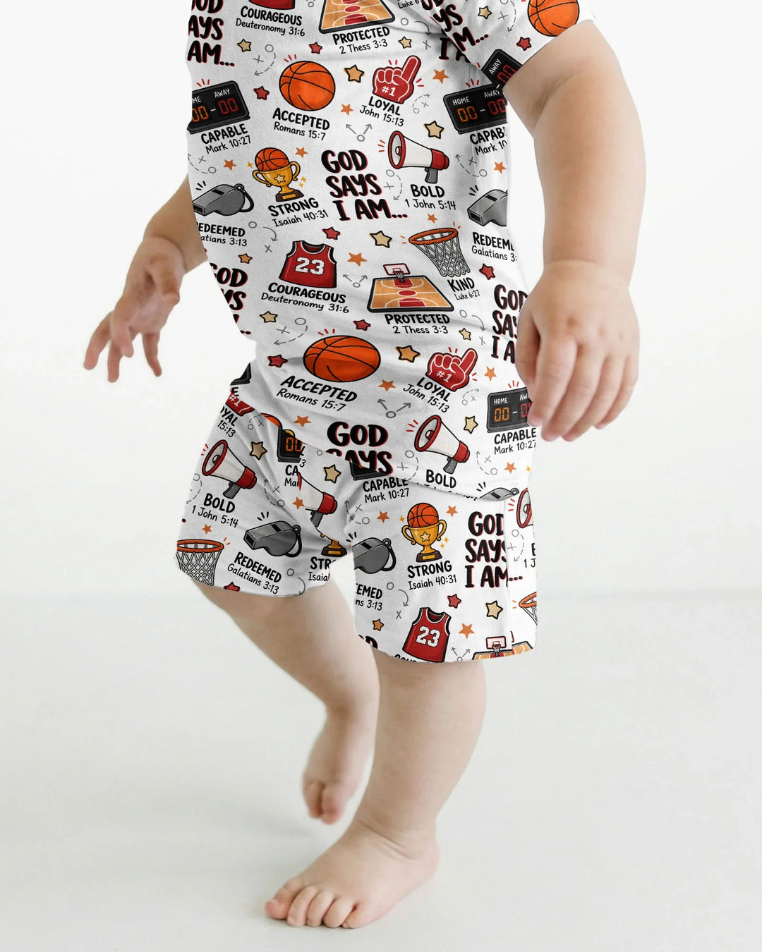 Basketball God Says I Am Bamboo Two Piece Short Sleeve Shorts Pajama Set