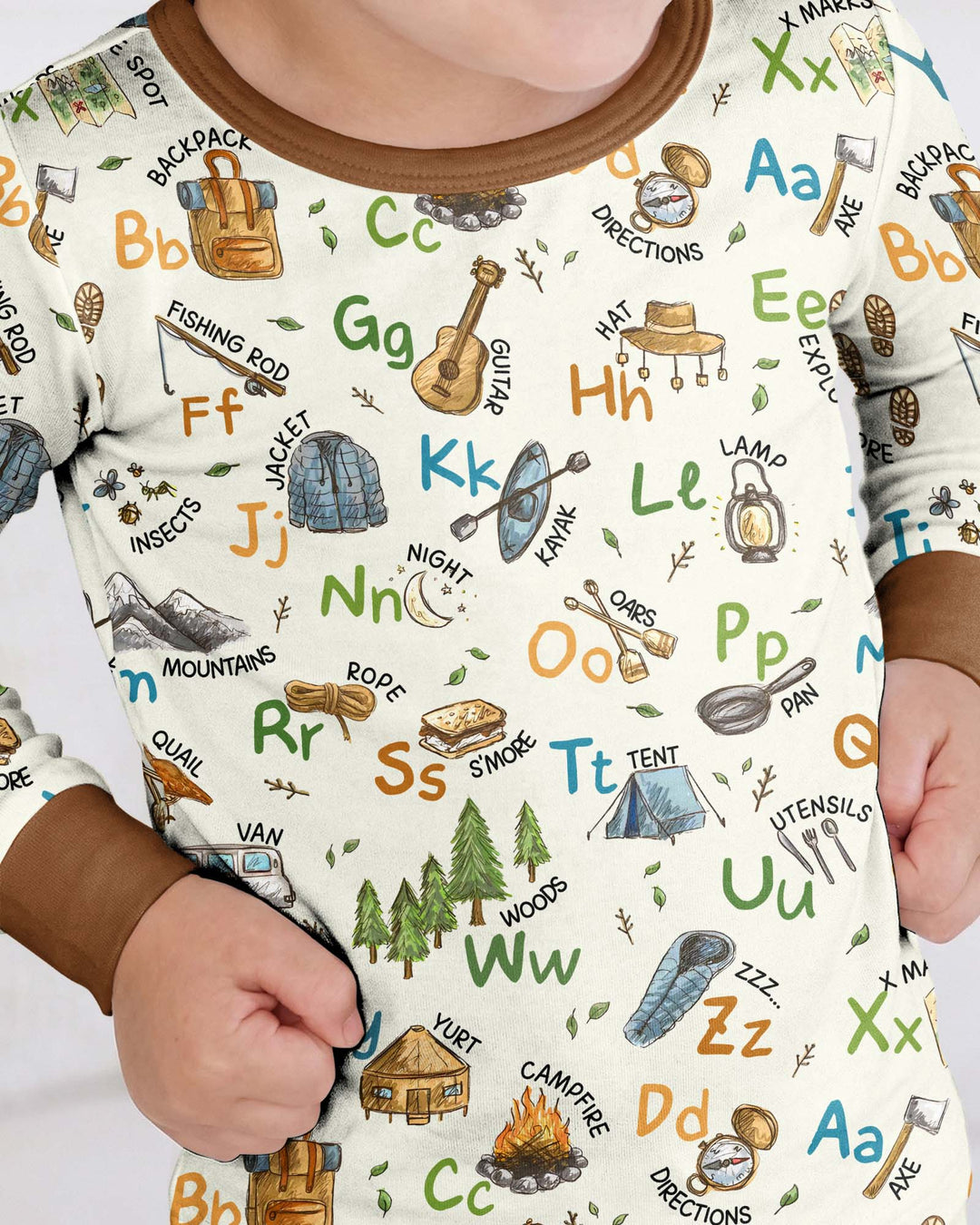 Zweiteiliges Langarm-Pyjama-Set mit Sommerfrüchten