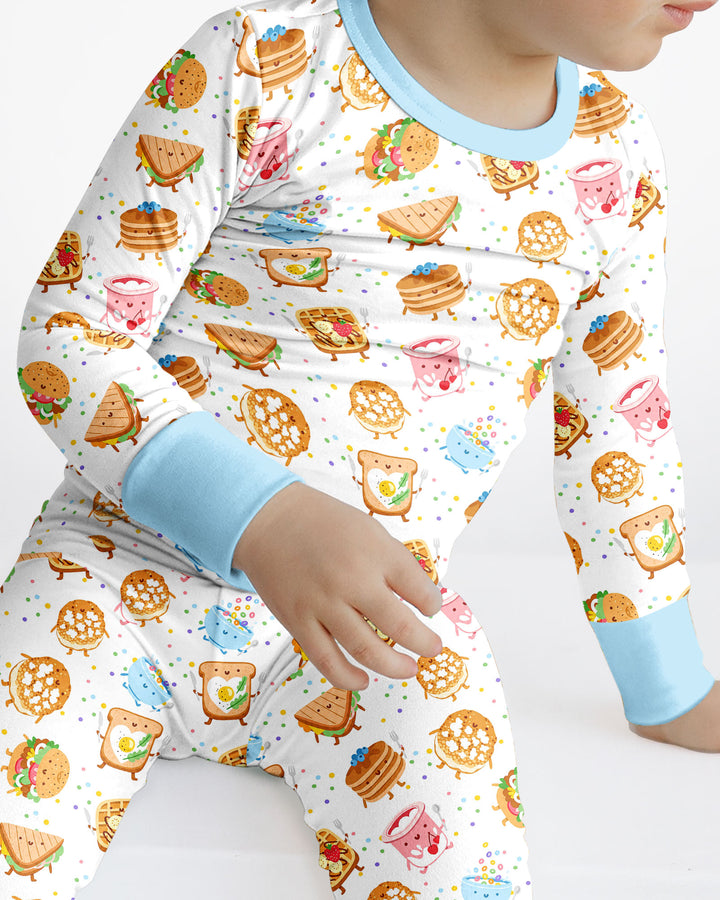 Breakfast Buddies Bamboo Two Piece Long Sleeve Pajama Set