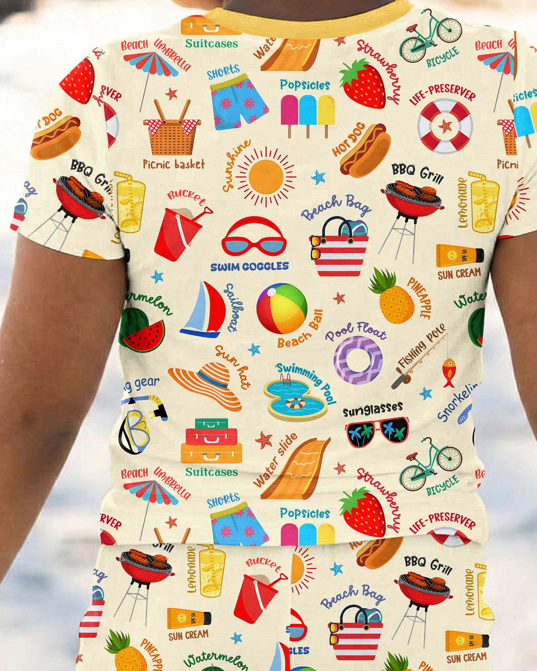 Zweiteiliges, kurzärmliges Pyjama-Set mit Marienkäfern
