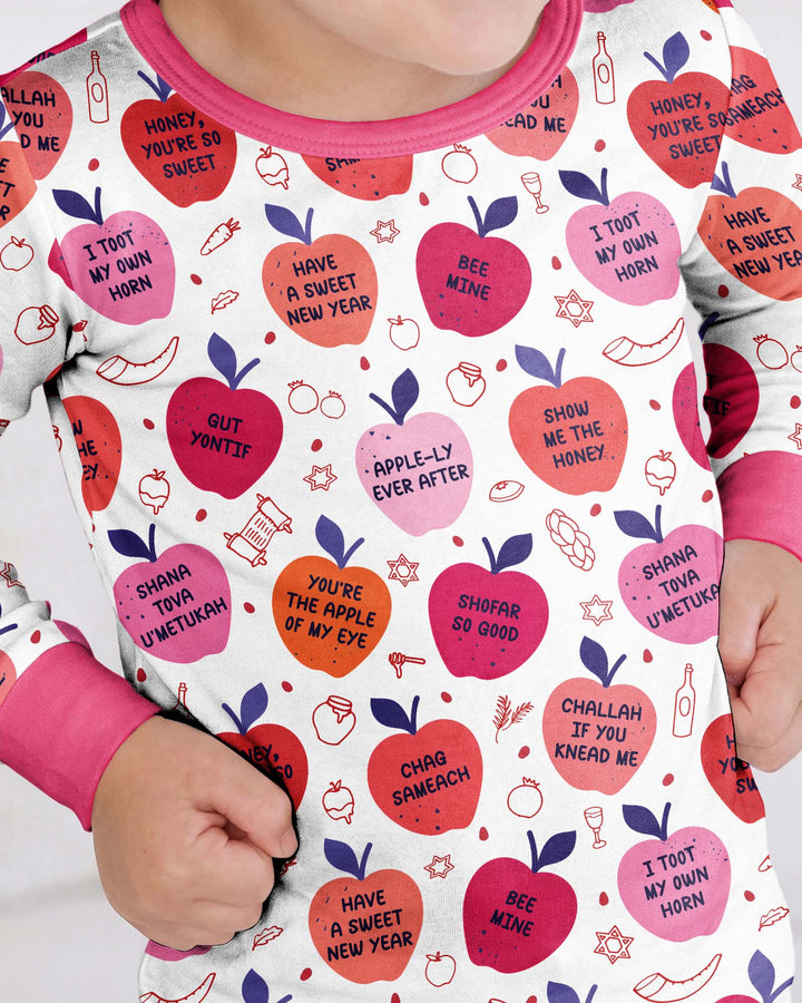 Rosh Hashanah Funny Jewish Puns Bamboo Two Piece Long Sleeve Pajama Set
