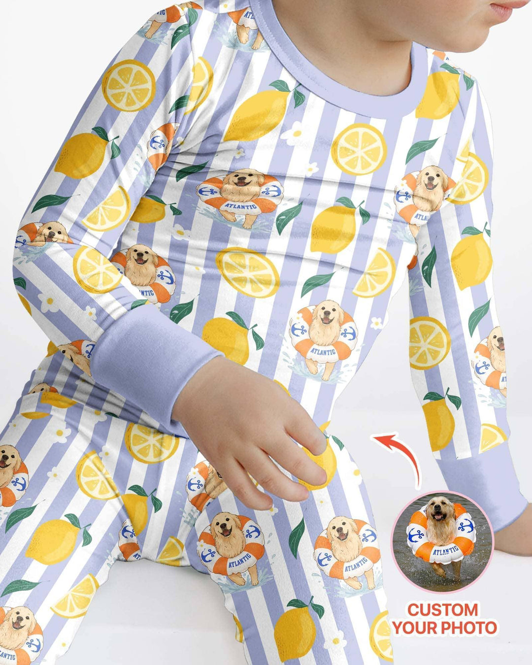 Zweiteiliges Langarm-Pyjama-Set mit Sommerfrüchten