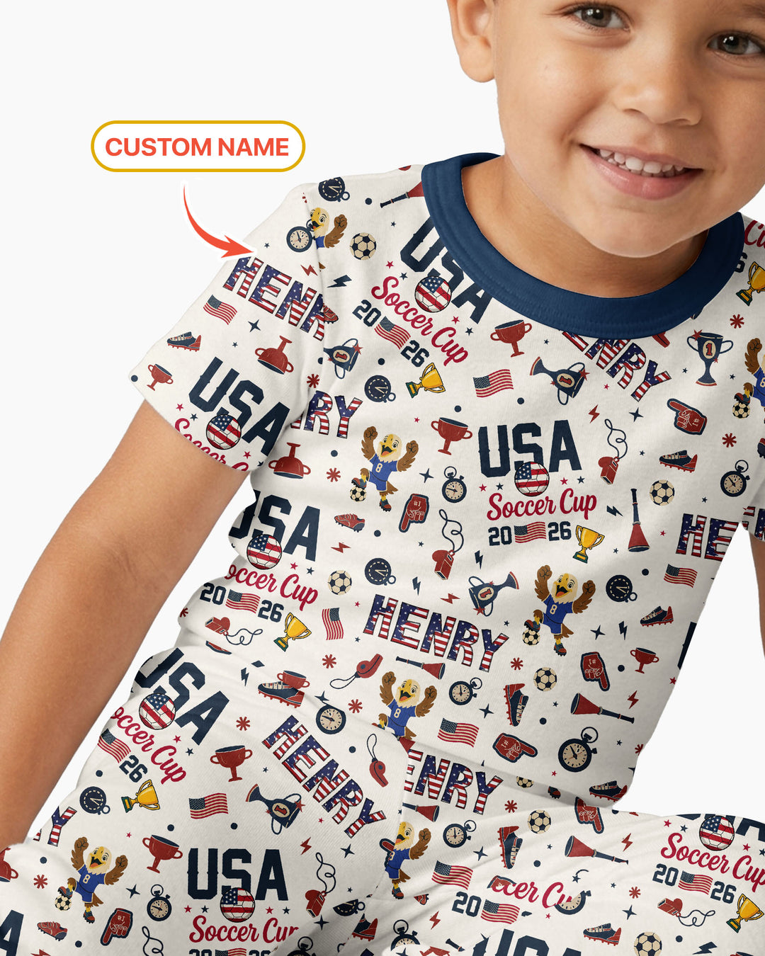 My First Soccer Cup 2026 Bamboo Two Piece Short Sleeve Pajama Set