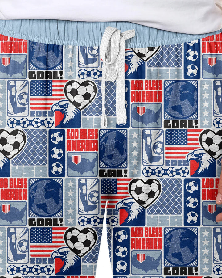 World Soccer God Bless America Bamboo Men's Pajama Set