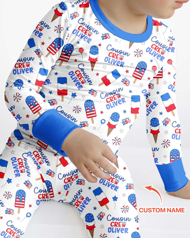 Conjunto de pijama de dos piezas de bambú con mangas largas, plantilla PERSONALIZADA