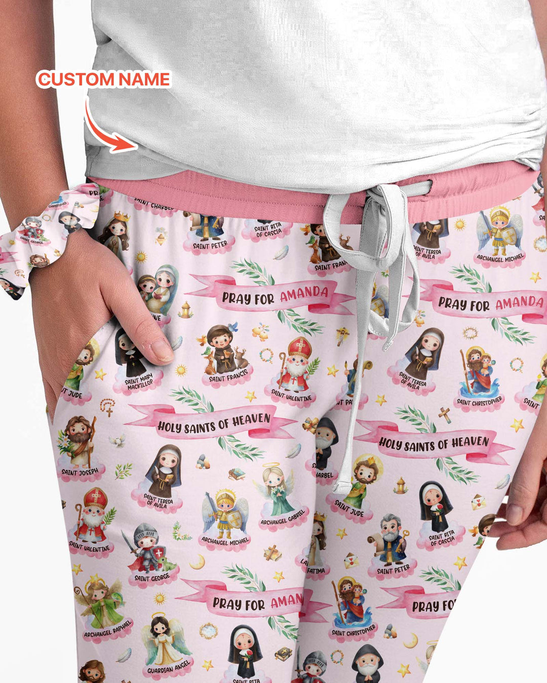 Holy Saints of Heaven Custom Name Bamboo Women Pajama Set