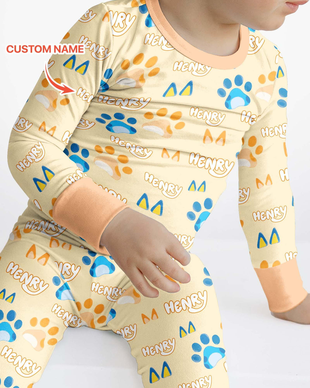 Conjunto de pijama de dos piezas de bambú con mangas largas, plantilla PERSONALIZADA