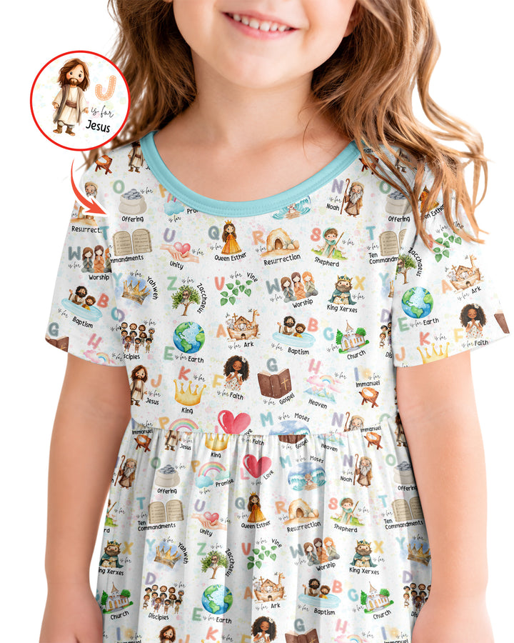 Bible ABC Alphabet Bamboo Twirl Dress