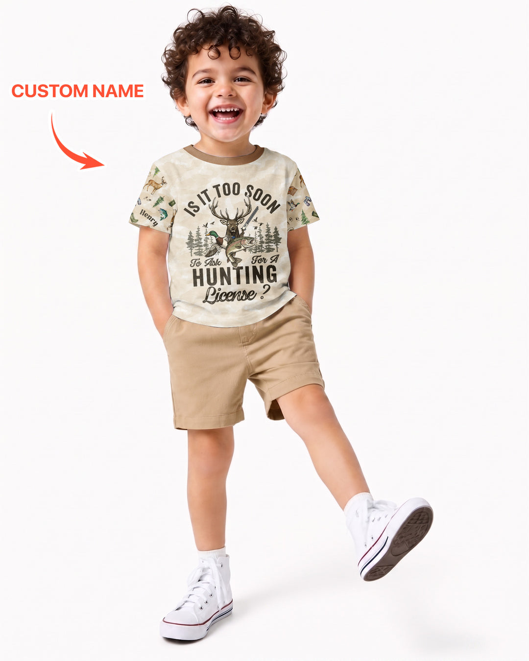 Personalized Funny Hunting Bamboo Crewneck T-Shirt