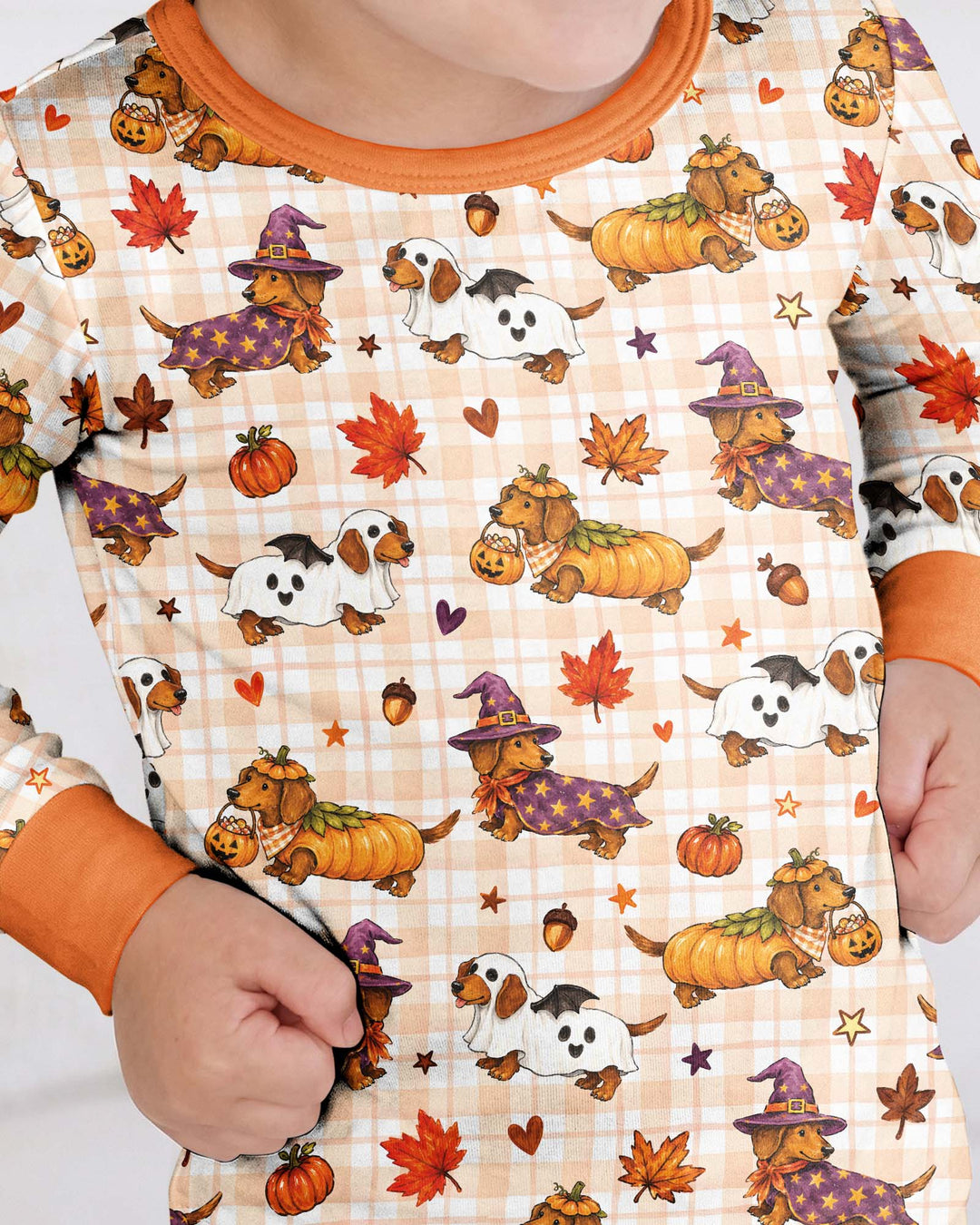Spooky Dachshund Bamboo Two Piece Long Sleeve Pajama Set