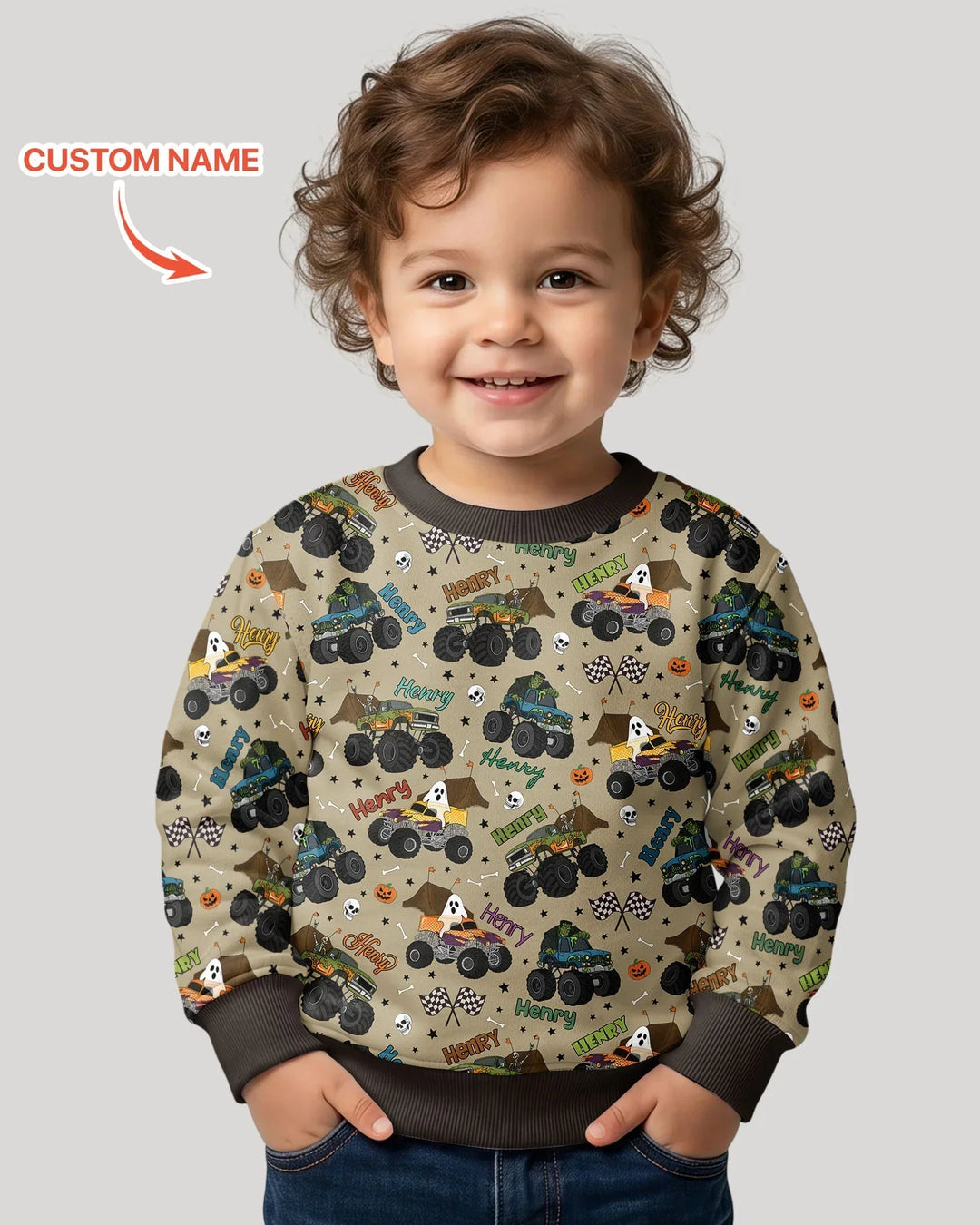 Sudadera de cuello redondo de bambú con plantilla personalizada