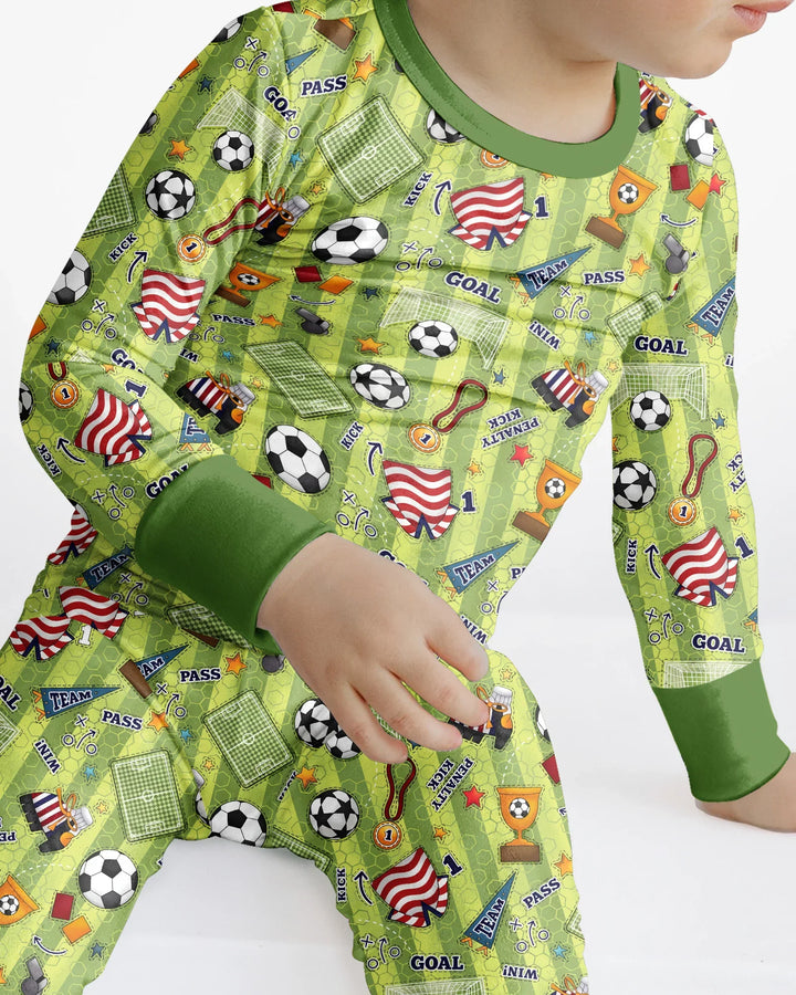 Conjunto de pijama de dos piezas de bambú de manga larga