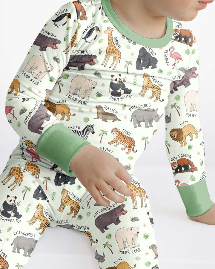 Safari Animals Bamboo Two Piece Long Sleeve Pajama Set