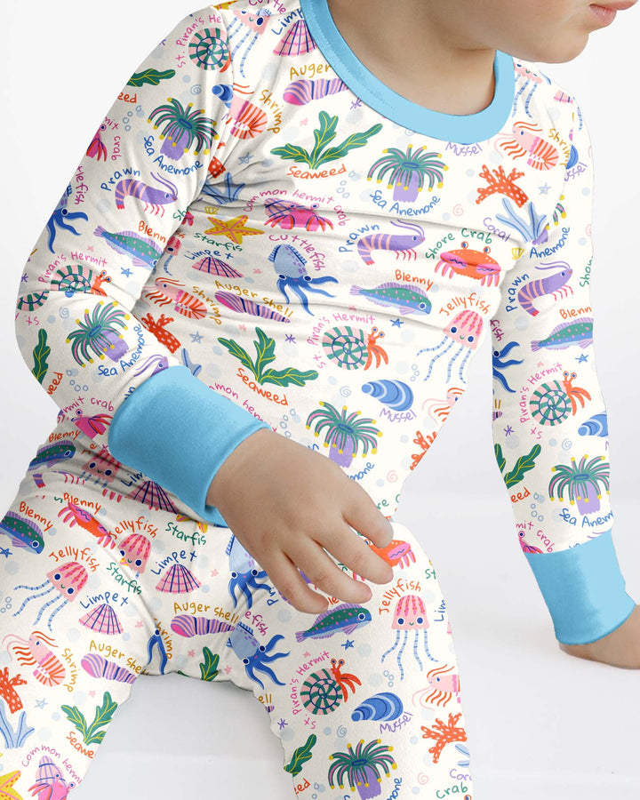 Tide Pool Pals Bamboo Two Piece Long Sleeve Pajama Set