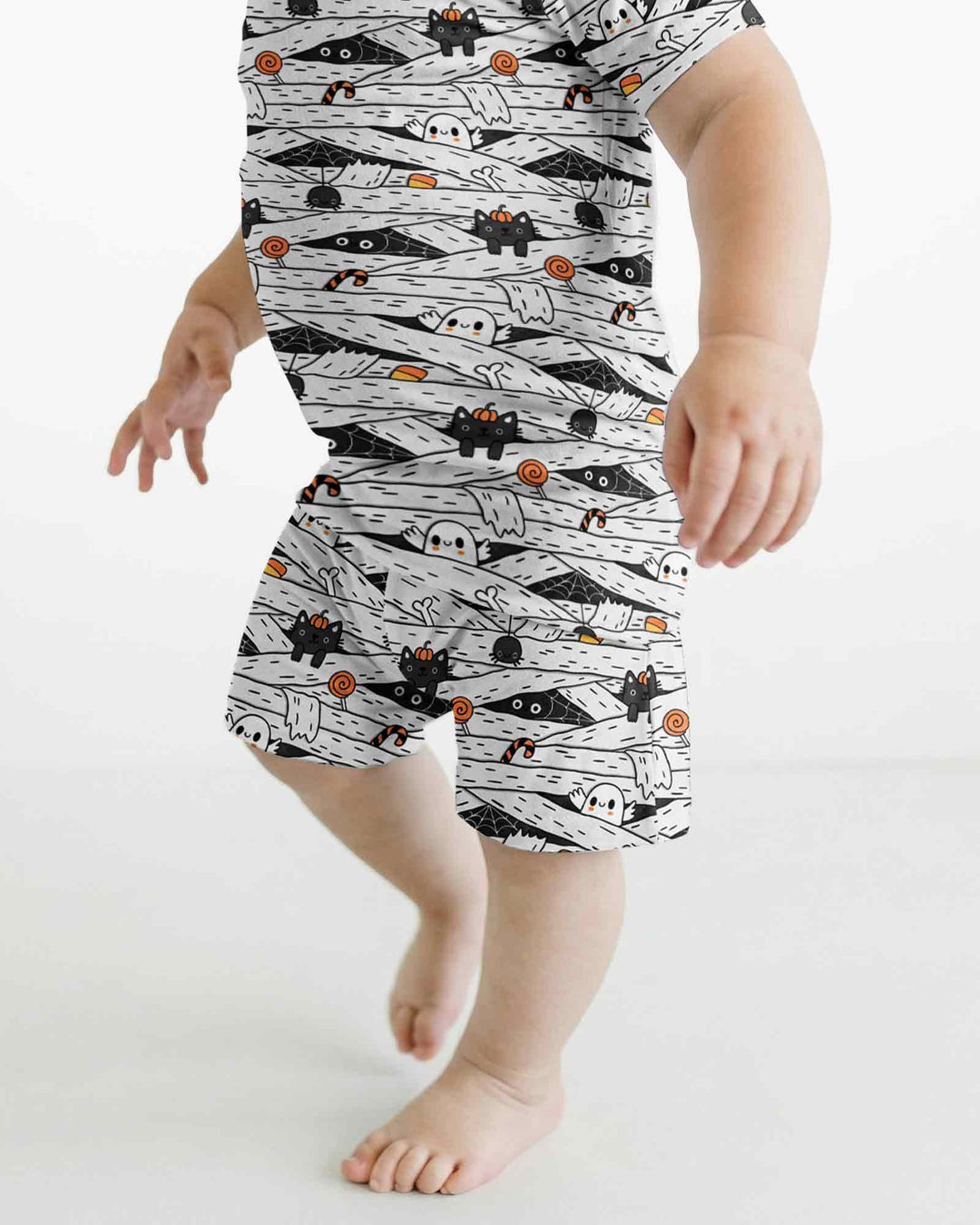 Little Mummy Crew Bamboo Two Piece Short Sleeve Shorts Pajama Set