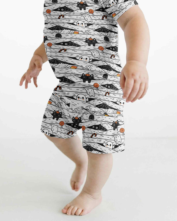 Little Mummy Crew Bamboo Two Piece Short Sleeve Shorts Pajama Set
