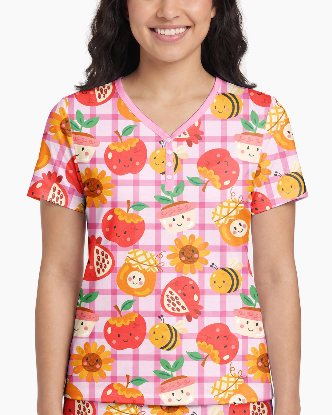 Sweet New Year Bamboo Women Short Sleeve Short Pajama Set