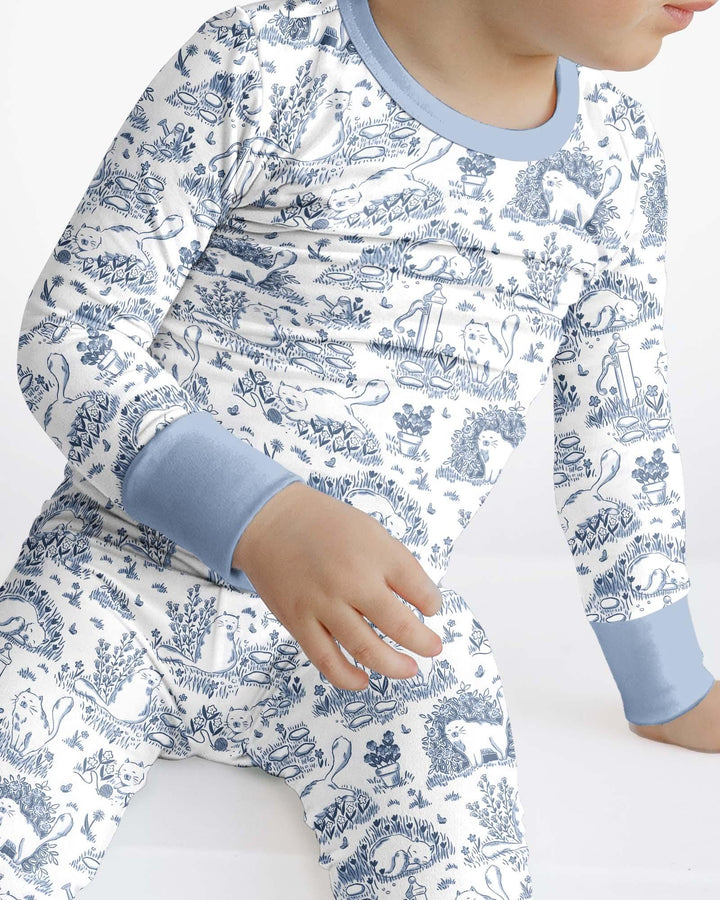 Conjunto de pijama de dos piezas de bambú de manga larga