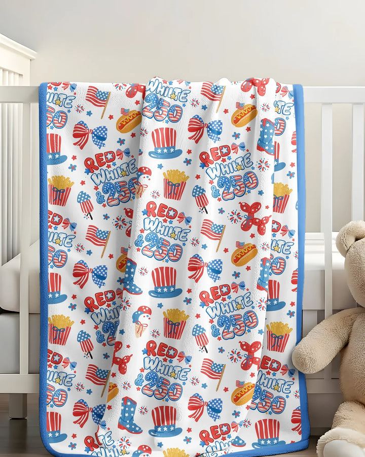 Red White & 250 Bamboo Blanket