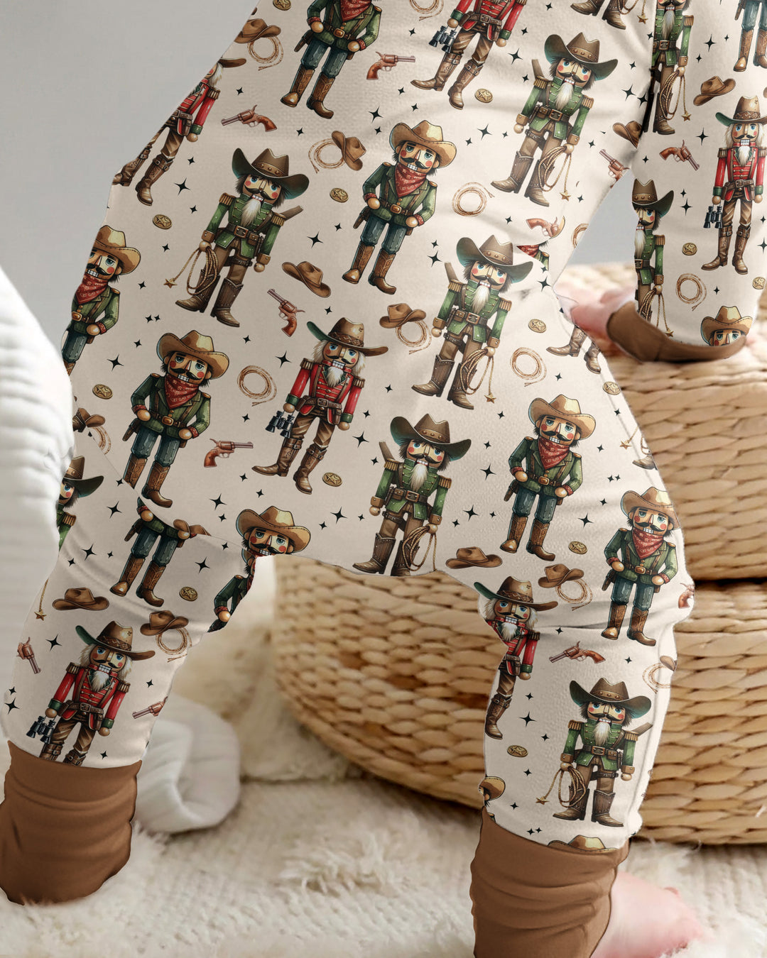 Western Christmas Cowboy Nutcracker Bamboo Convertible Zippy