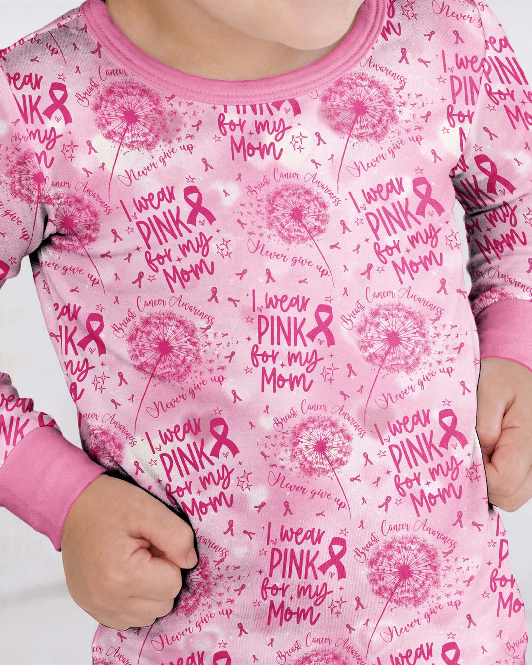 I Wear Pink For My Mom Bamboo Two Piece Long Sleeve Pajama Set