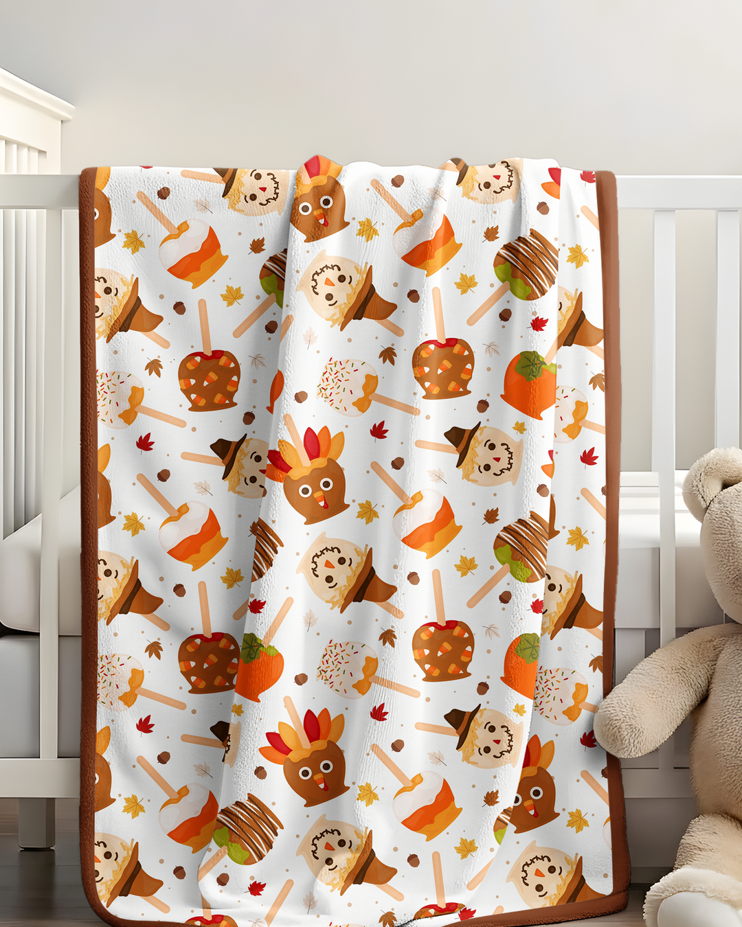 Fall Caramel Apple Family Matching Bamboo Blanket