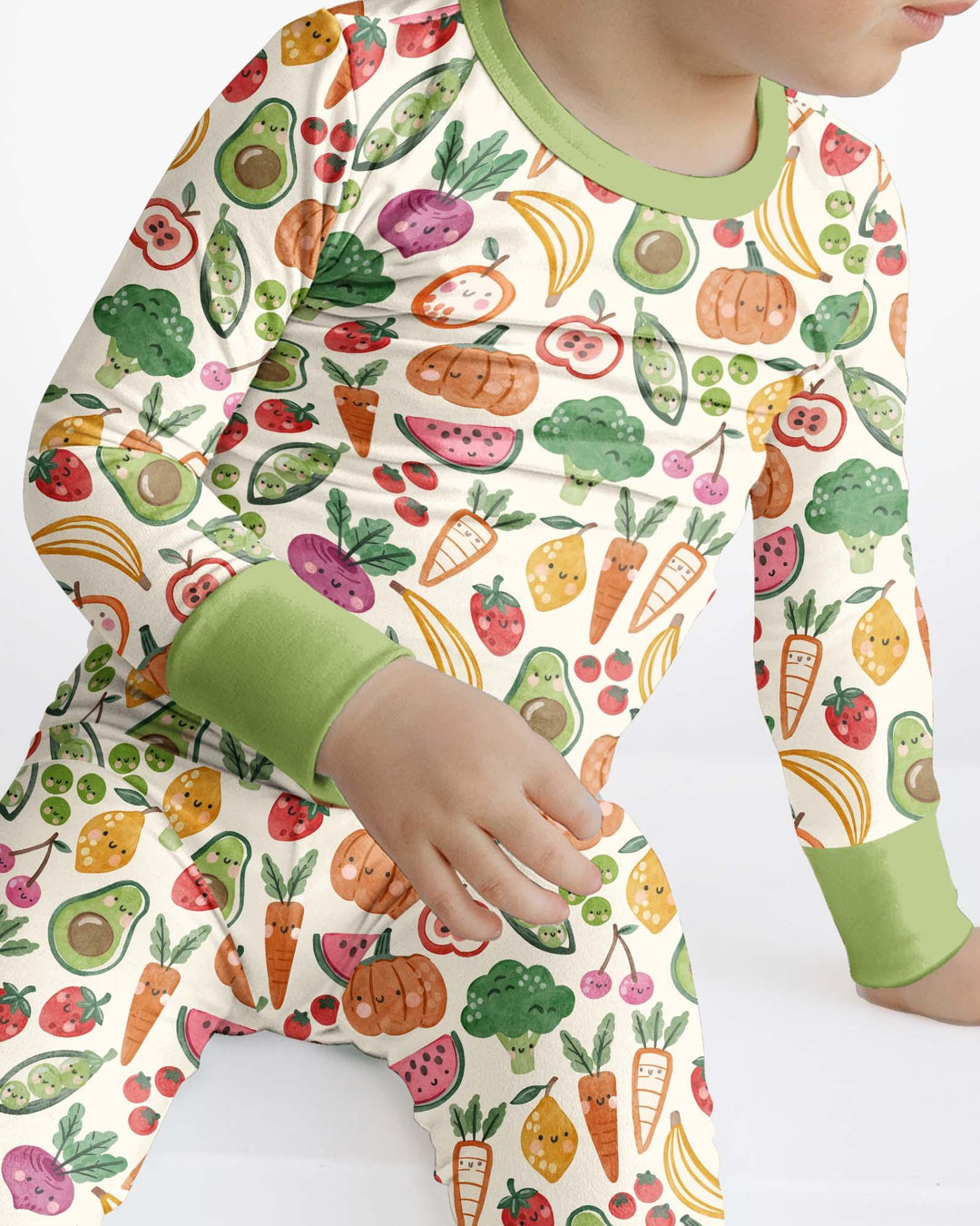 Zweiteiliges Langarm-Pyjama-Set mit Sommerfrüchten