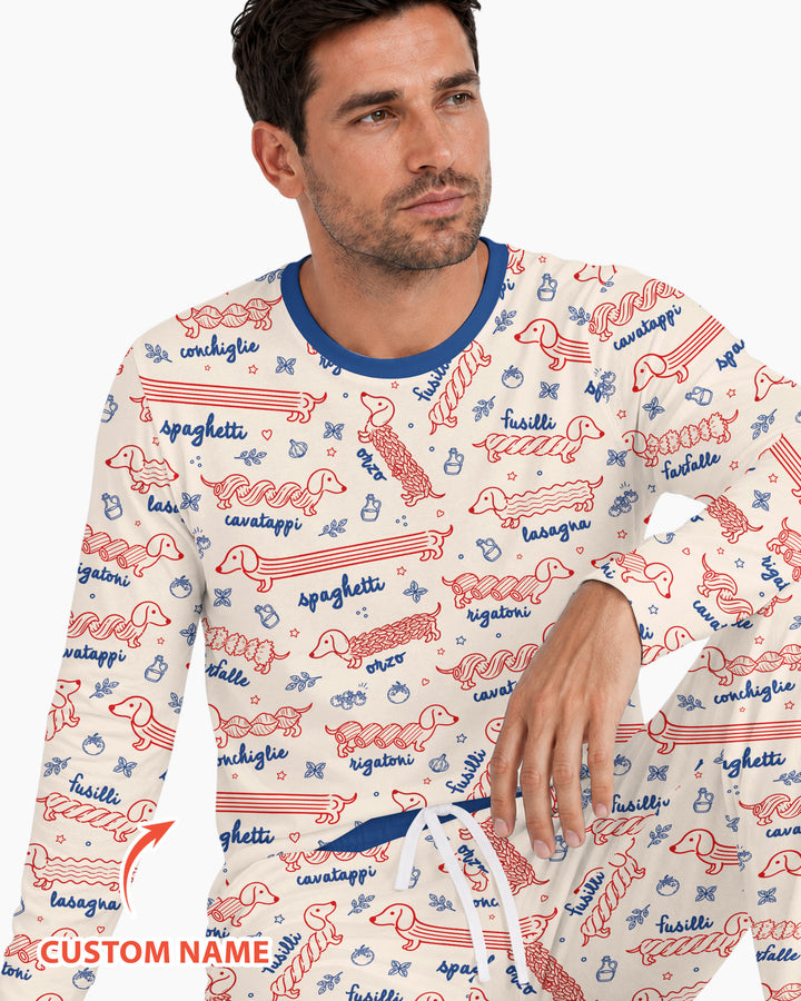 Dachshund Spagetti Bamboo Men's Pajama Set