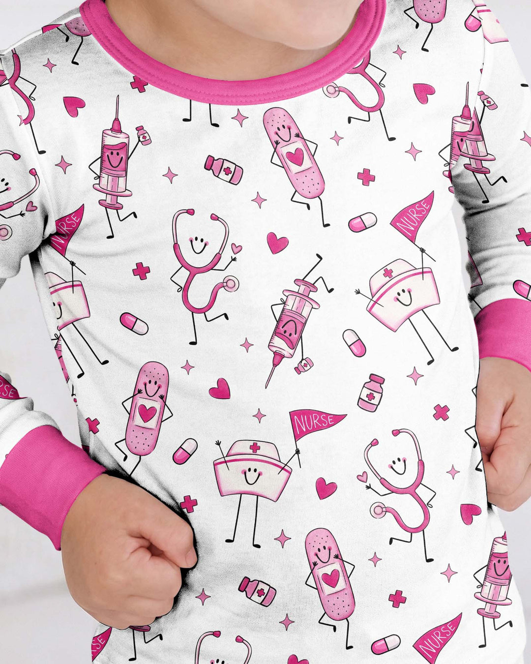 Conjunto de pijama de dos piezas de bambú de manga larga para toda la familia "Coastal Charm"