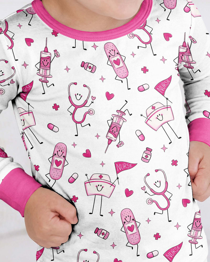 Conjunto de pijama de dos piezas de bambú de manga larga para toda la familia "Coastal Charm"