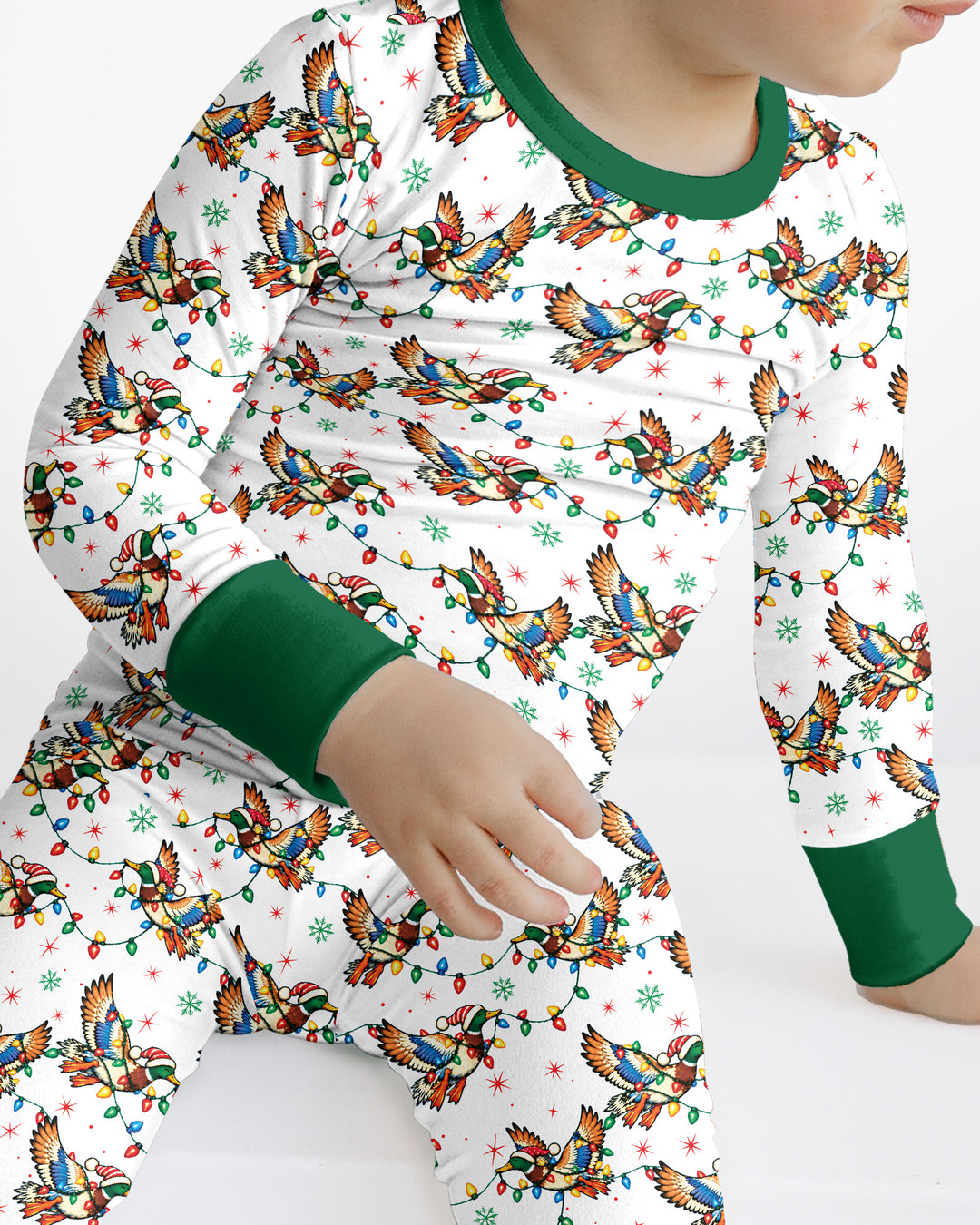 Preppy Christmas Mallard Duck Bamboo Two Piece Long Sleeve Pajama Set