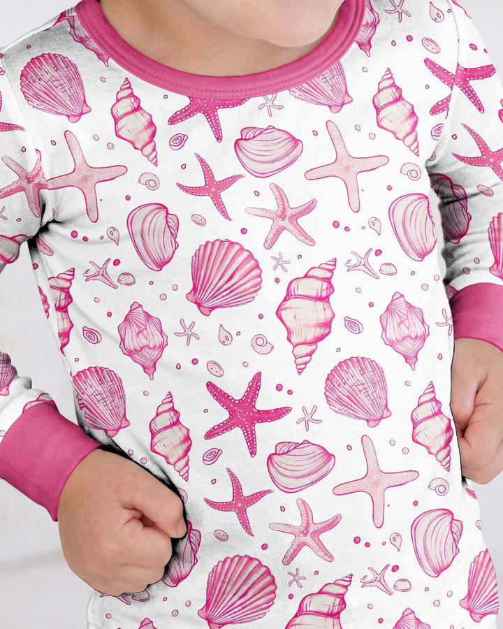 Conjunto de pijama de dos piezas de bambú de manga larga para toda la familia "Coastal Charm"