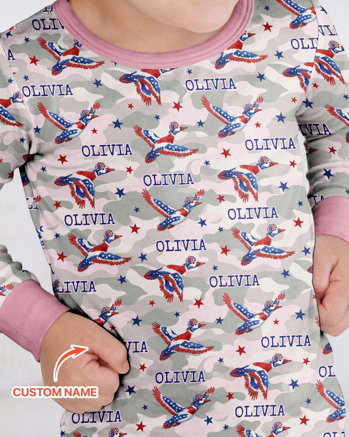 Zweiteiliges Langarm-Pyjama-Set mit Sommerfrüchten