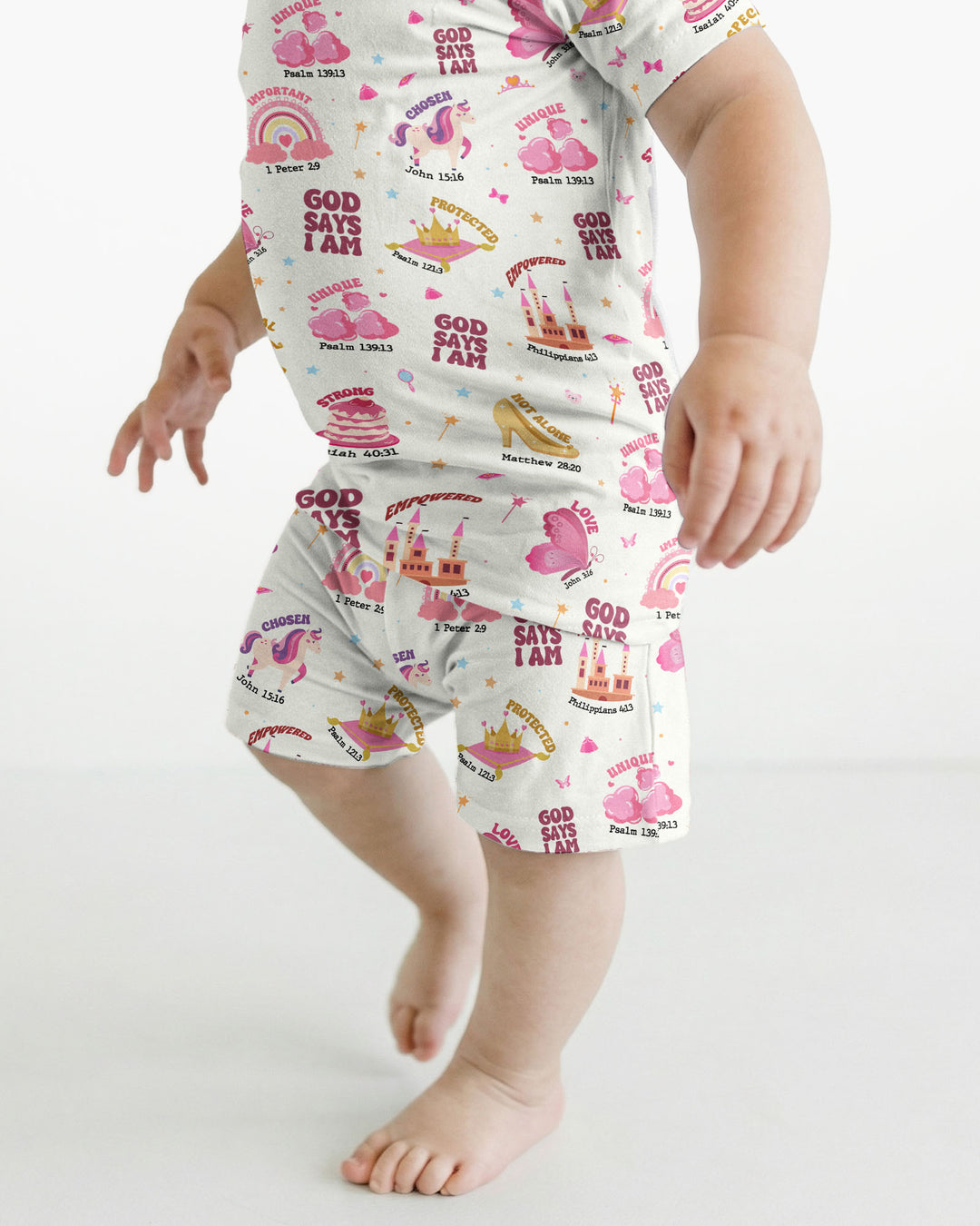 God Says I Am Girl Bamboo Two Piece Short Sleeve Shorts Pajama Set