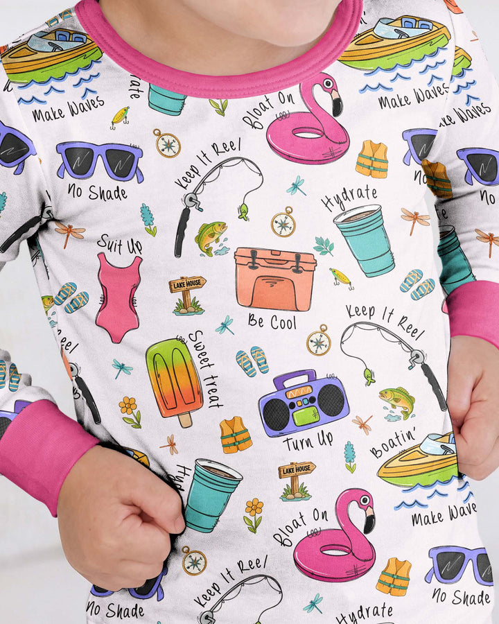 Zweiteiliges Langarm-Pyjama-Set mit Sommerfrüchten