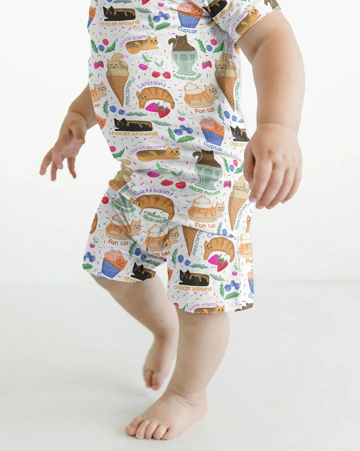 Purrfect Treats Bamboo Two Piece Short Sleeve Shorts Pajama Set