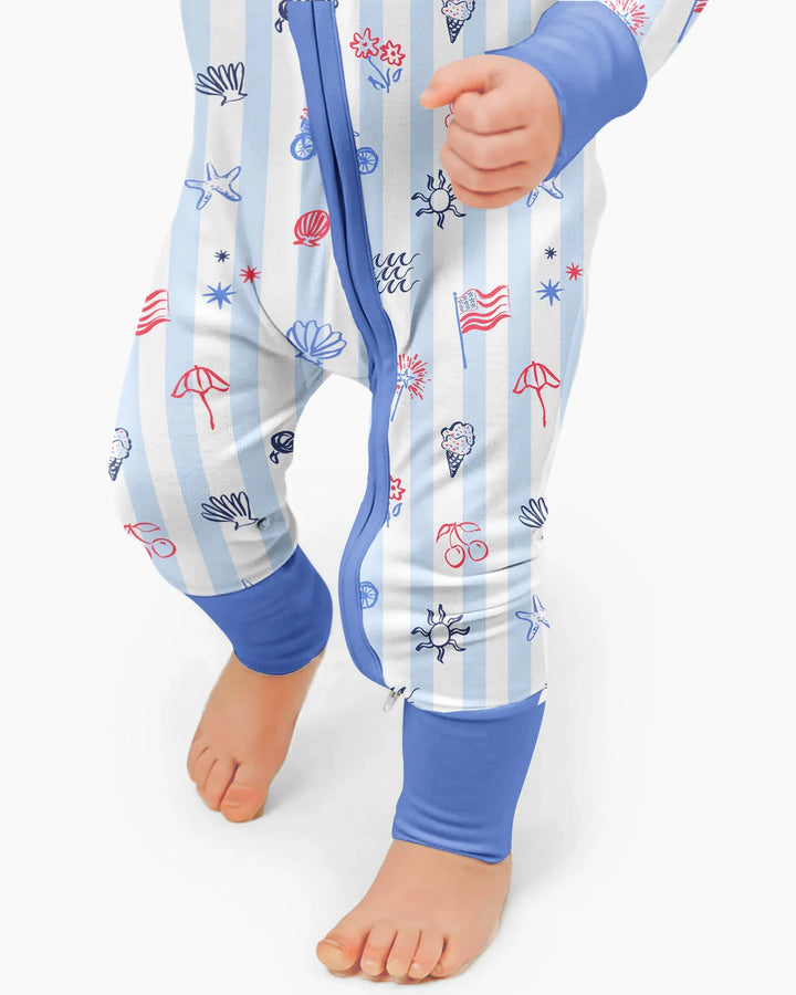 Red, White & Beachy Family Matching Bamboo Convertible Zippy