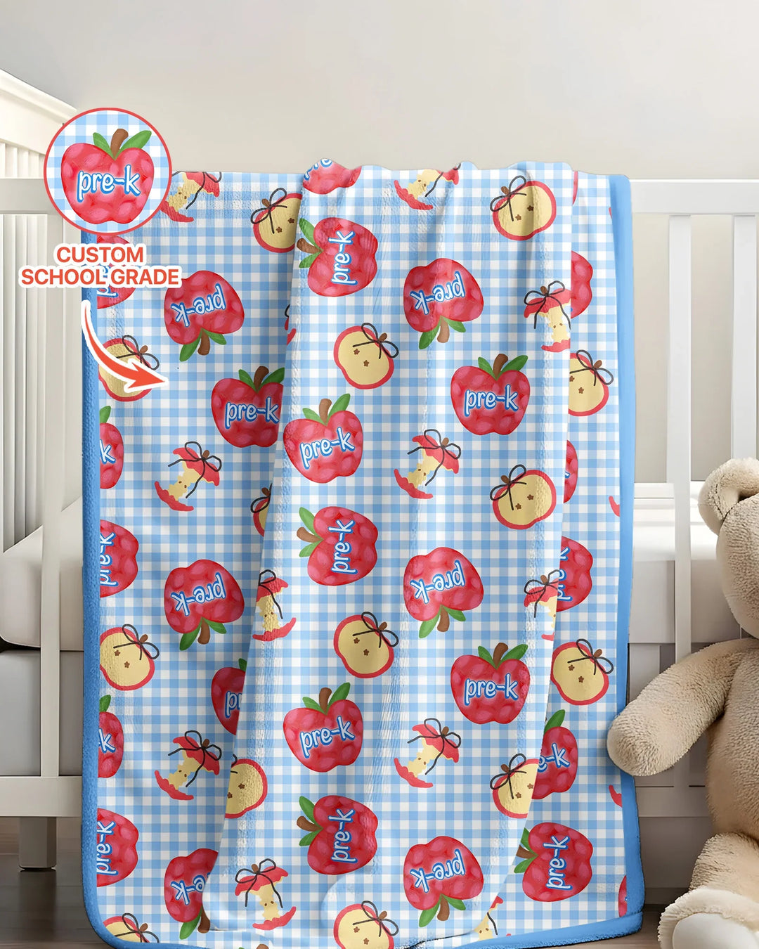 Custom School Grade Apple Days Bamboo Blanket
